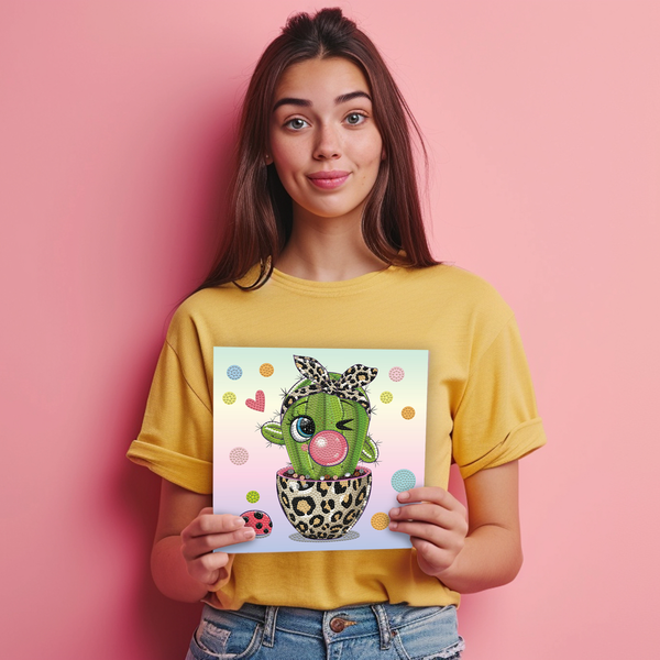 Dotz Diamond Dotz DOTZIES Cat Walk Cactus Diamond Painting - 9.1" X 9.1"