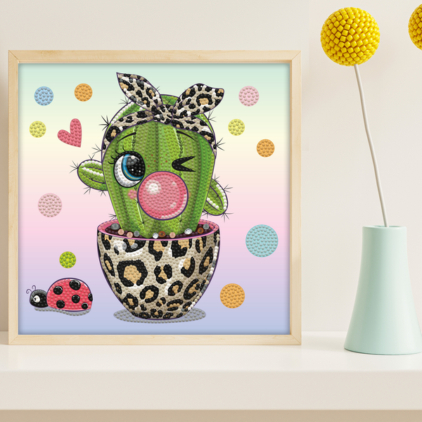 Dotz Diamond Dotz DOTZIES Cat Walk Cactus Diamond Painting - 9.1" X 9.1"