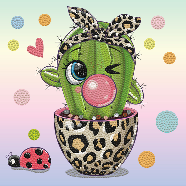 dotz Diamond Dotz DOTZIES Cat Walk Cactus Diamond Painting - 9.1" x 9.1"