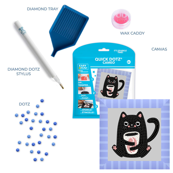 Dotz Diamond Dotz DOTZIES Coffee Bean Kitten Diamond Painting - 5.1" X 5.1"