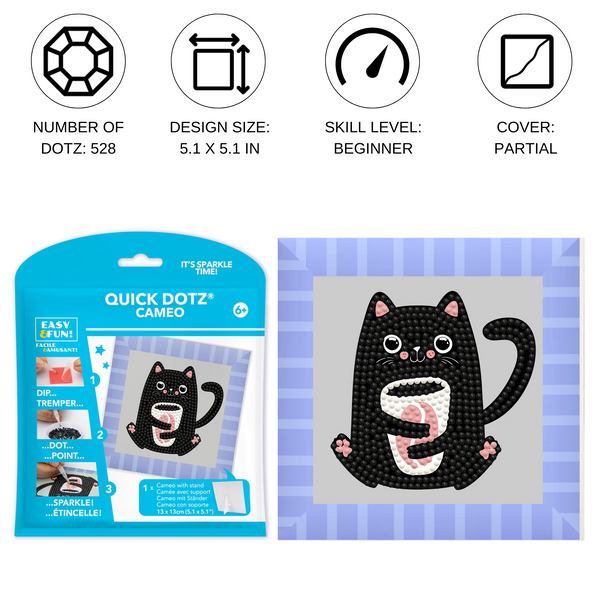 Dotz Diamond Dotz DOTZIES Coffee Bean Kitten Diamond Painting - 5.1" X 5.1"