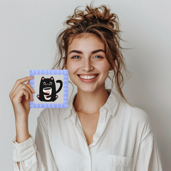 Dotz Diamond Dotz DOTZIES Coffee Bean Kitten Diamond Painting - 5.1" X 5.1"