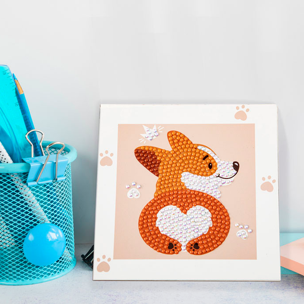 Dotz Diamond Dotz DOTZIES Corgi Love Diamond Painting - 5.1" X 5.1"