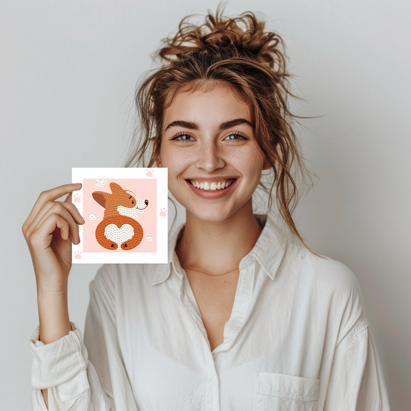 Dotz Diamond Dotz DOTZIES Corgi Love Diamond Painting - 5.1" X 5.1"