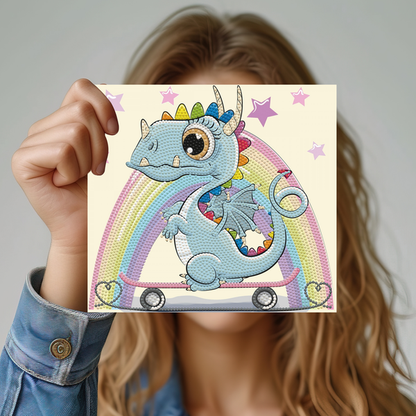 Dotz Diamond Dotz DOTZIES Dragon Skate Diamond Painting - 9.8" X 9.1"