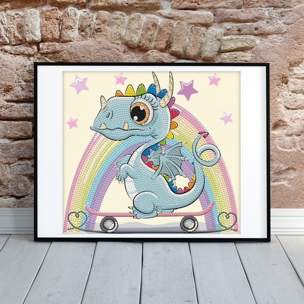 Dotz Diamond Dotz DOTZIES Dragon Skate Diamond Painting - 9.8" X 9.1"
