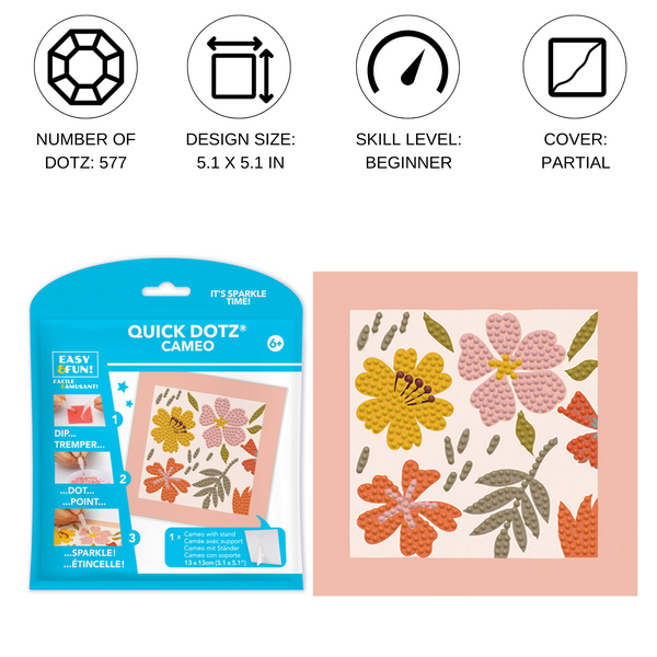 Dotz Diamond Dotz DOTZIES Floral Diamond Painting - 5.1" X 5.1"