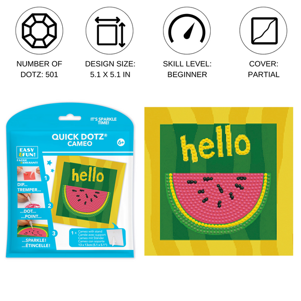 Dotz Diamond Dotz DOTZIES Hello Diamond Painting - 5.1" X 5.1"