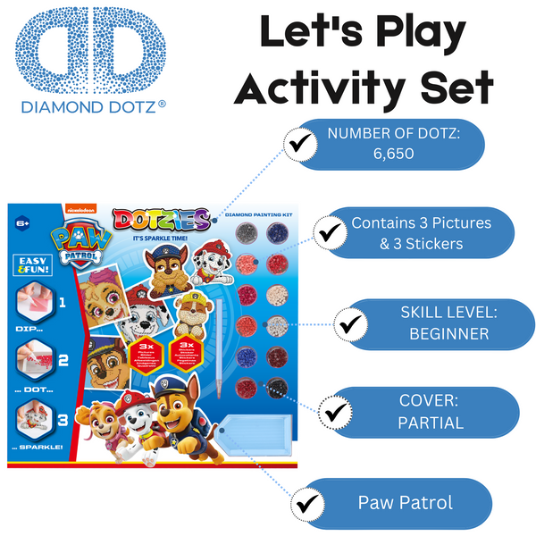 Dotz Diamond Dotz DOTZIES Let's Play Activity Set 6 Projects Diamond Painting