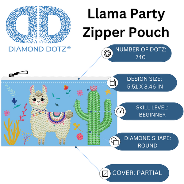 Dotz Diamond Dotz DOTZIES LLAMA PARTY Diamond Painting - 7.5" X 4.3"