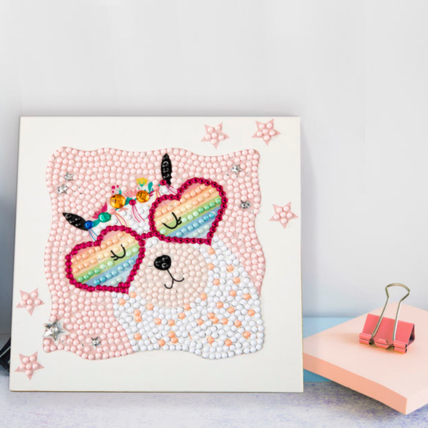 Dotz Diamond Dotz DOTZIES Llama Rainbow Diamond Painting - 5.1" X 5.1"