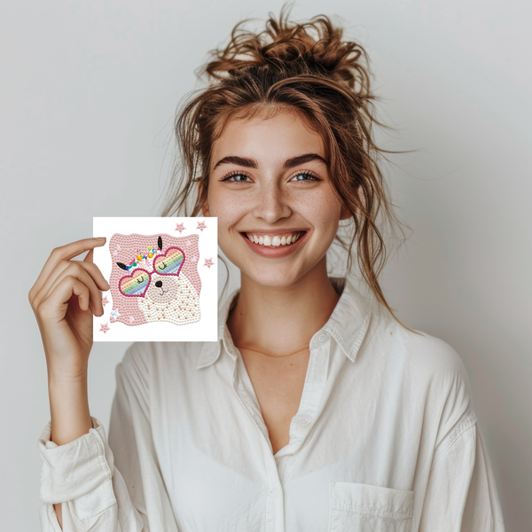 Dotz Diamond Dotz DOTZIES Llama Rainbow Diamond Painting - 5.1" X 5.1"