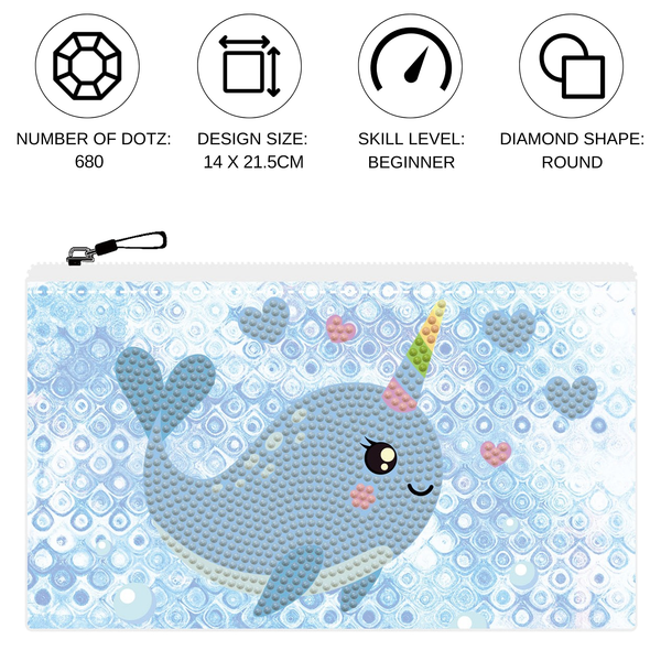 Dotz Diamond Dotz DOTZIES NARWHAL LOVE Diamond Painting - 7.5" X 4.3"