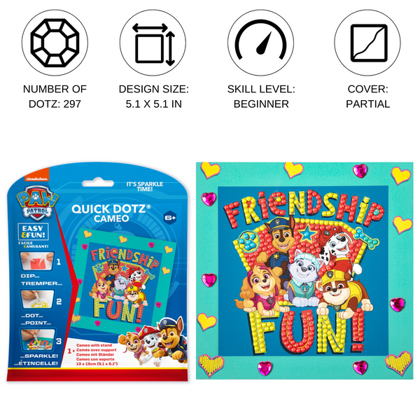 Dotz Diamond Dotz DOTZIES PAW PATROL Friendship FUN Diamond Painting - 5.1" X 5.1"