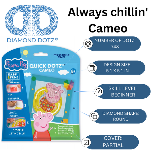 Dotz Diamond Dotz DOTZIES Peppa Pig Always Chillin' Diamond Painting - 5.1" X 5.1"