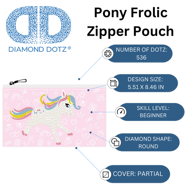 Dotz Diamond Dotz DOTZIES PONY FROLIC Diamond Painting - 7.5" X 4.3"