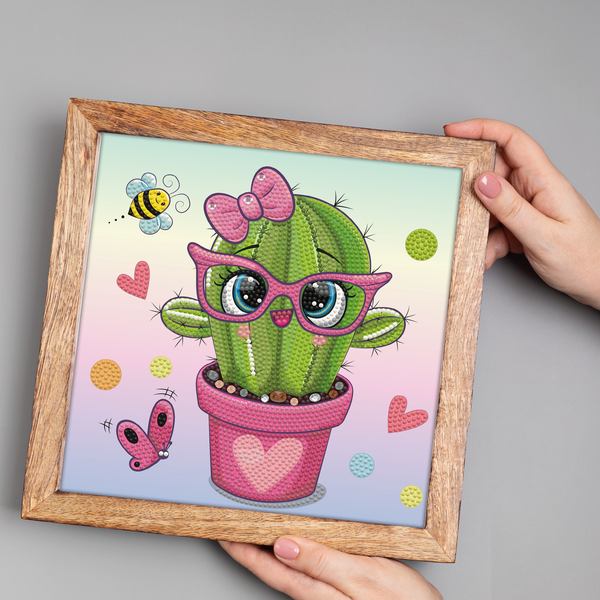 Dotz Diamond Dotz DOTZIES Pretty In Pink Cactus Diamond Painting - 9.1" X 9.1"