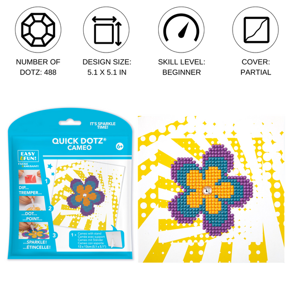 Dotz Diamond Dotz DOTZIES Retro Flower Diamond Painting - 5.1" X 5.1"