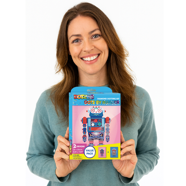 Dotz Diamond Dotz DOTZIES Robot Games 1 Diamond Painting - 5.9" X 7.8"