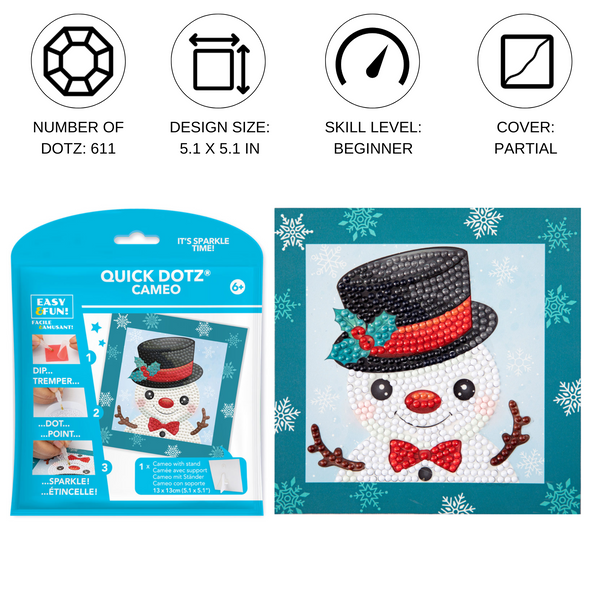 Dotz Diamond Dotz DOTZIES Snowman Diamond Painting - 5.1" X 5.1"