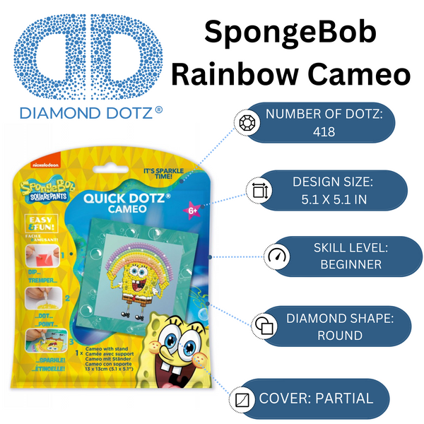 Dotz Diamond Dotz DOTZIES SpongeBob Rainbow Diamond Painting - 5.1" X 5.1"