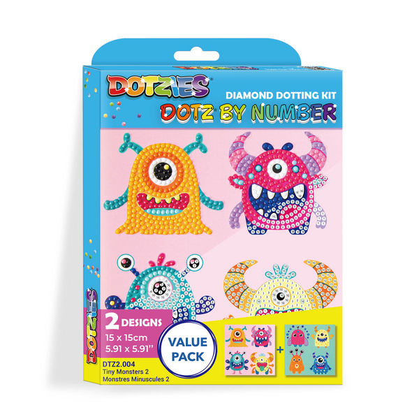 dotz Diamond Dotz DOTZIES Tiny Monsters 2 Diamond Painting - 5.9" x 5.9"