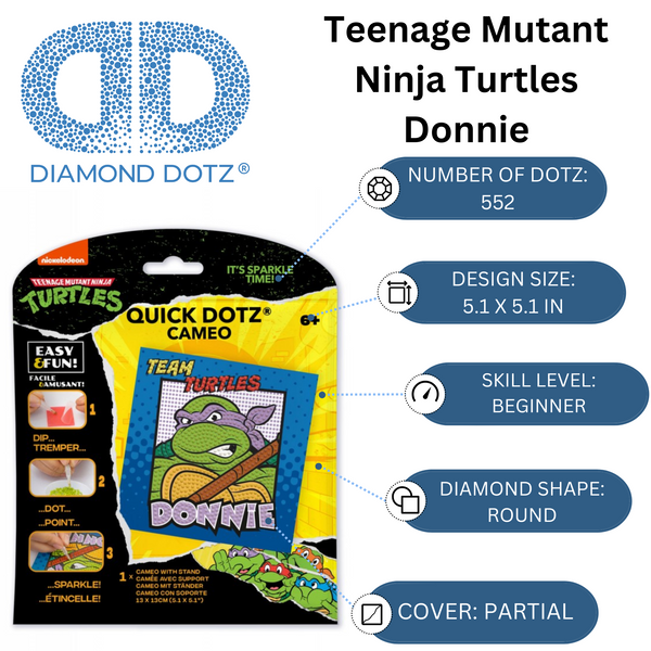 Dotz Diamond Dotz DOTZIES TMNT DONNIE Diamond Painting - 5.1" X 5.1"