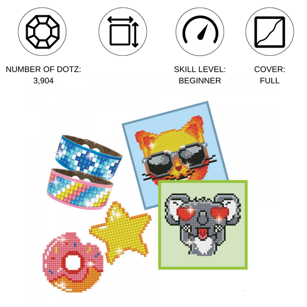 Dotz Diamond Dotz DOTZIES VARIETY KIT 6 Projects Diamond Painting