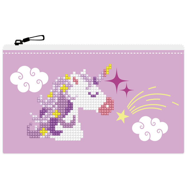 Dotz Diamond Dotz DOTZIES Zipper Pouch Pink UNICORN Diamond Painting - 7.5" X 4.3"