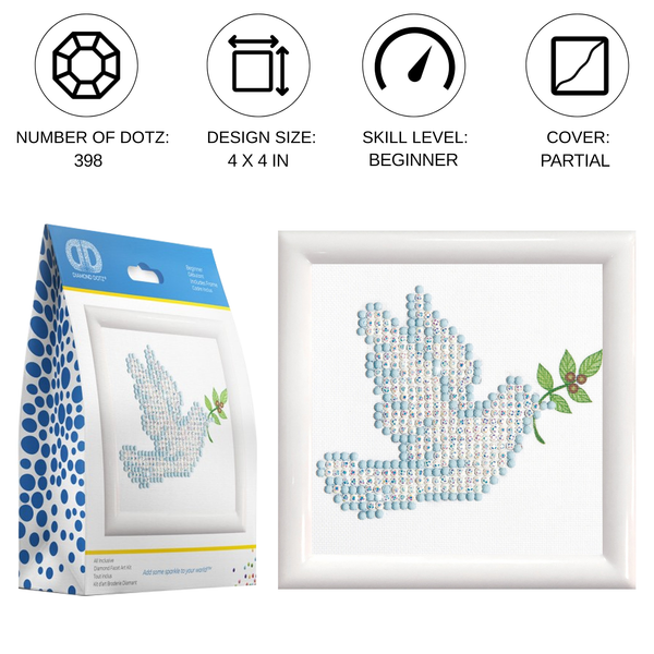 Dotz Diamond Dotz Dove Of Peace With Frame - 4.0" X 4.0"