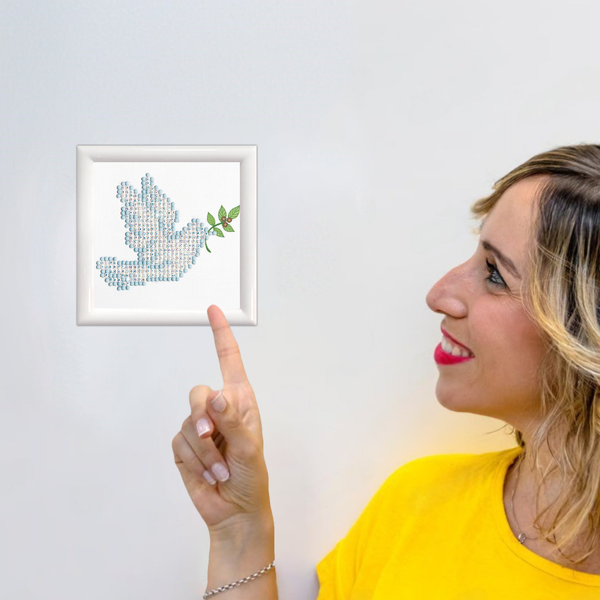 Dotz Diamond Dotz Dove Of Peace With Frame - 4.0" X 4.0"