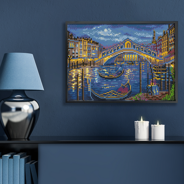 Dotz Diamond Dotz Evening Stroll To The Rialto Bridge - 13.8" X 9.8"