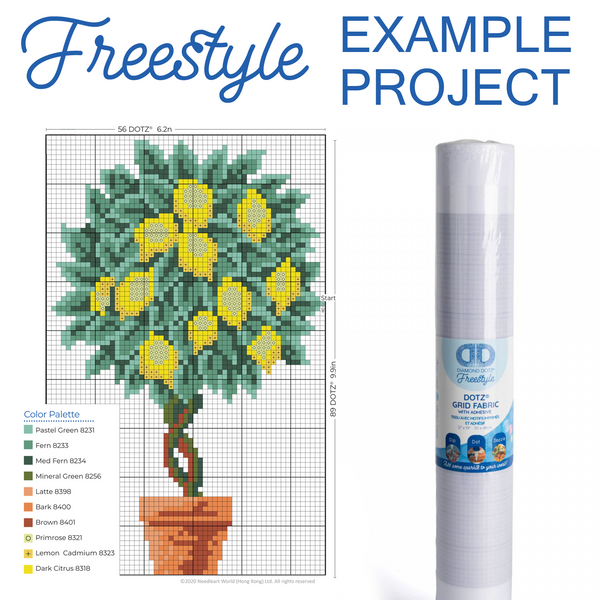 Dotz Diamond Dotz Fabric Roll - Grid With Adhesive 12 X 19 In