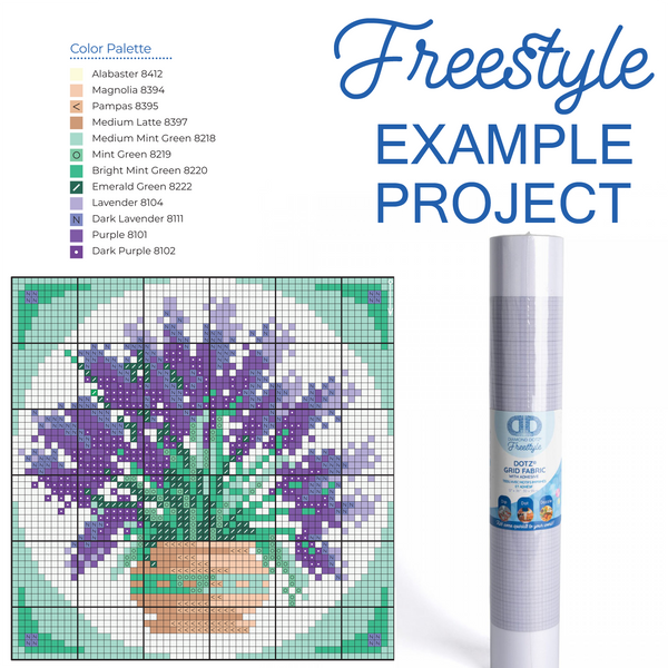 Dotz Diamond Dotz Fabric Roll - Grid With Adhesive 12 X 36 In