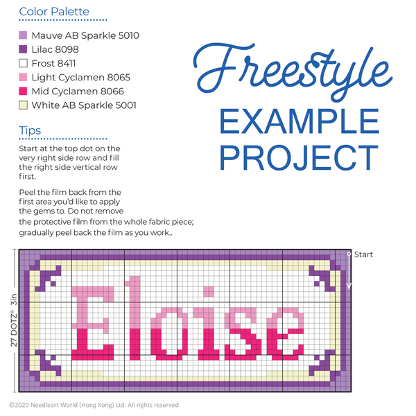 Dotz Diamond Dotz Fabric Roll - Grid With Adhesive 19 X 39 In