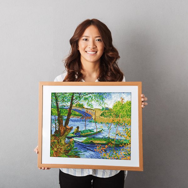 Dotz Diamond Dotz Fishing In Spring (Van Gogh) - 19.7" X 15.8"