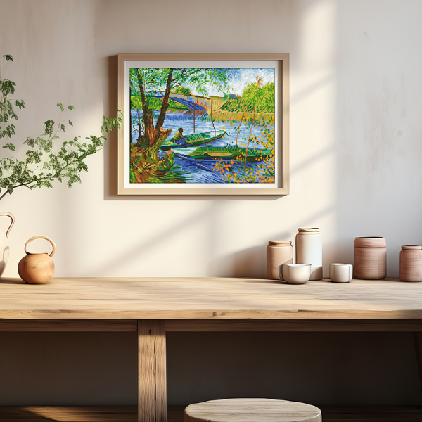 Dotz Diamond Dotz Fishing In Spring (Van Gogh) - 19.7" X 15.8"