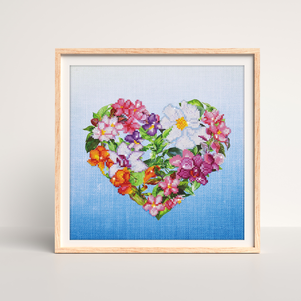 Dotz Diamond Dotz Flower Heart With Frame - 14.6" X 14.6"