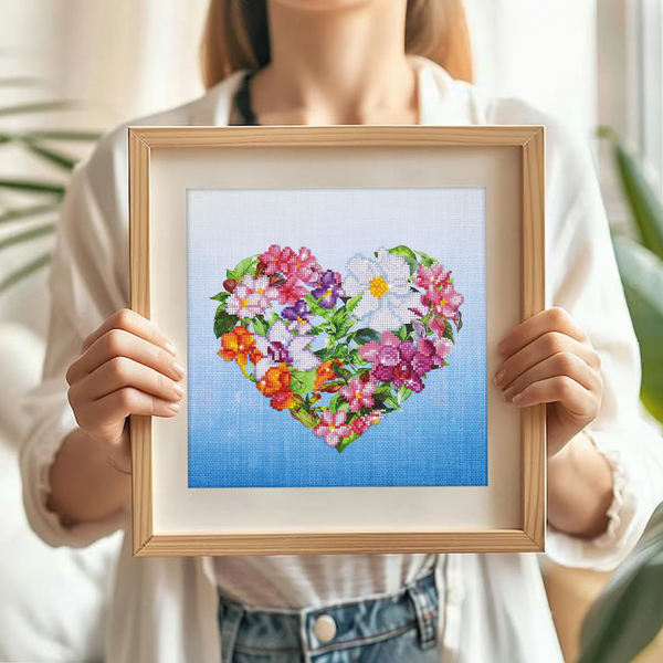 Dotz Diamond Dotz Flower Heart With Frame - 14.6" X 14.6"