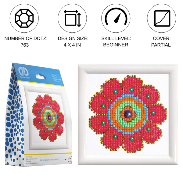 Dotz Diamond Dotz Flower Power With Frame - 4.0" X 4.0"
