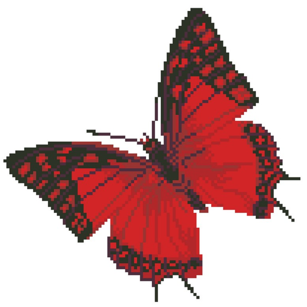 Dotz Diamond Dotz Flutter By Red With Frame - 12.0" X 12.0"