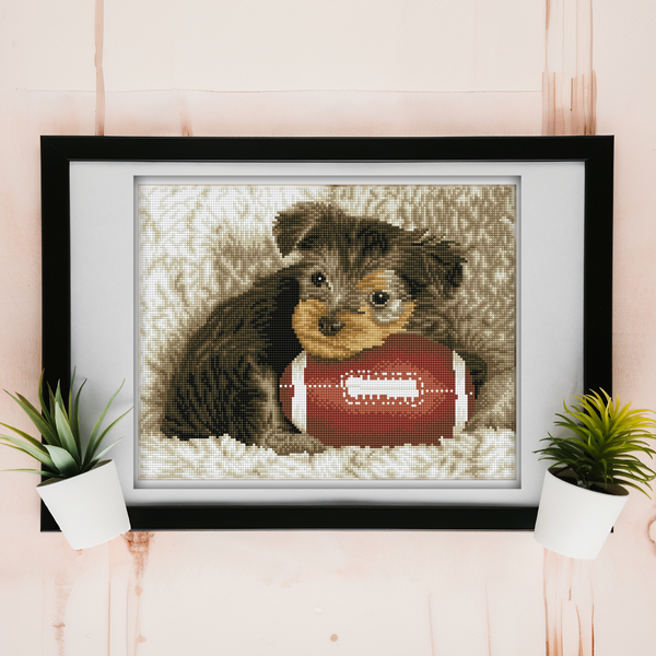 Dotz Diamond Dotz Footy Pup Pre-Framed Kit - 16.1" X 12.6"