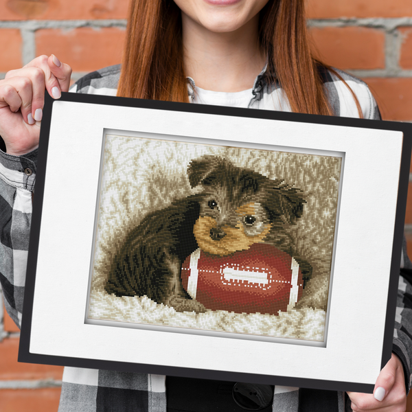 Dotz Diamond Dotz Footy Pup Pre-Framed Kit - 16.1" X 12.6"