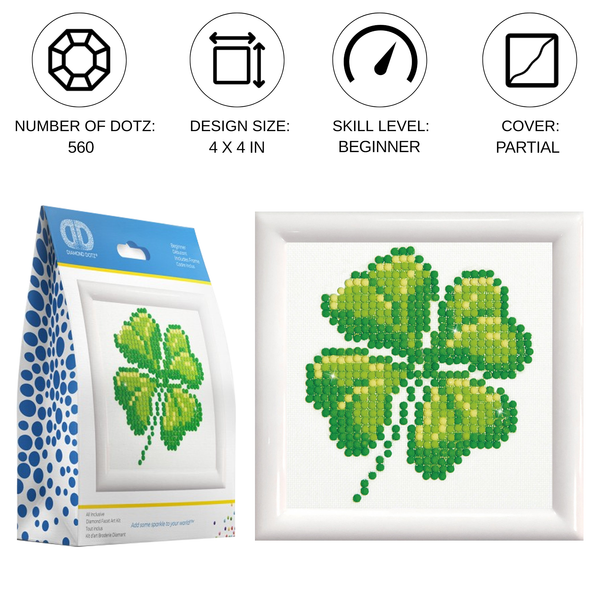 Dotz Diamond Dotz Four Leaf Clover With Frame - 4.0" X 4.0"
