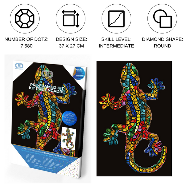 Dotz Diamond Dotz Gekko Paua With Frame - 10.6" X 16.1"