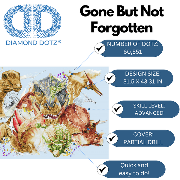 Dotz Diamond Dotz Gone But Not Forgotten - 43.3" X 31.5"