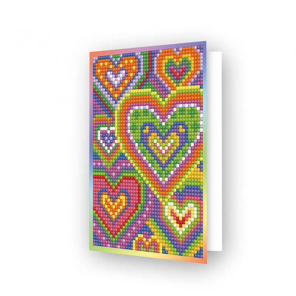 dotz Diamond Dotz Heart Mosaic Greeting Card - 5.0" x 7.0"