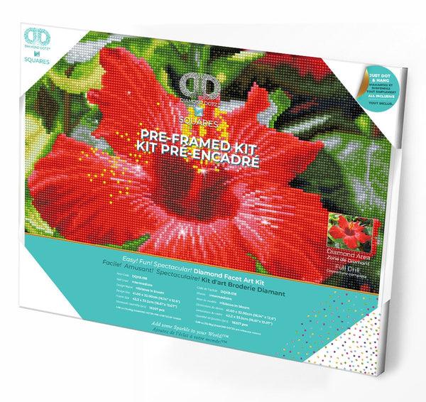 dotz Diamond Dotz Hibiscus in bloom Pre-Framed Kit - 16.1" x 12.6"