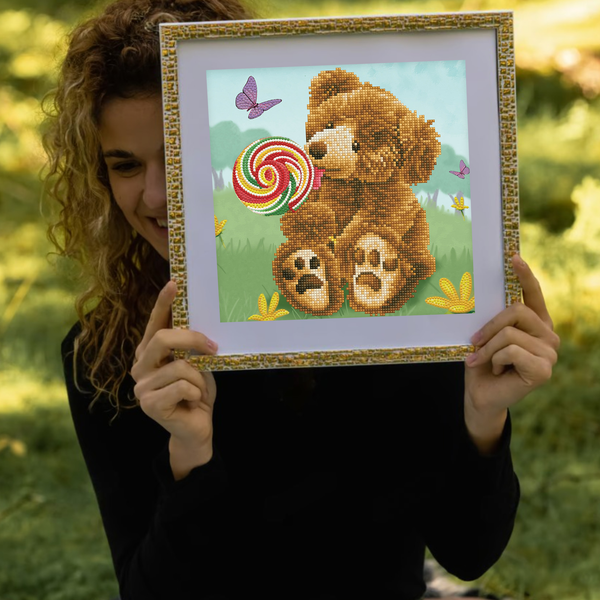 Dotz Diamond Dotz Honey Pot Bear: Lolly Pop Lick - 12.0" X 12.0"