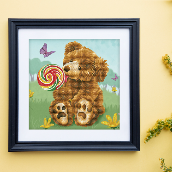 Dotz Diamond Dotz Honey Pot Bear: Lolly Pop Lick - 12.0" X 12.0"